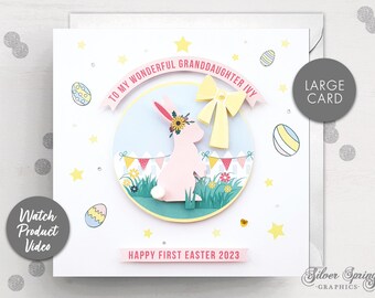 Personalised Easter Card, Grandson, Granddaughter, Niece Card, Nephew, First Easter Card, Easter Bunny, Easter Egg, Easter