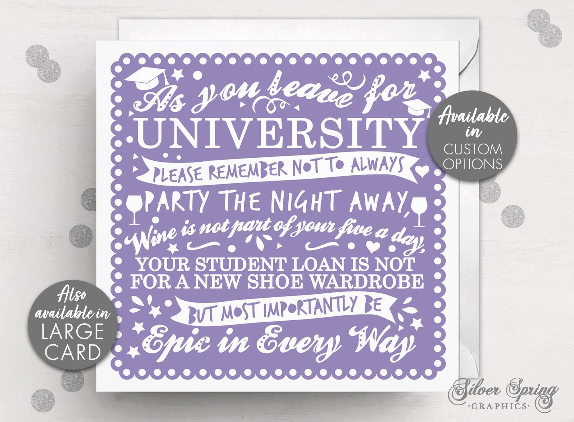 Uni Card Leaving for Uni Card University Card Good Luck Etsy UK