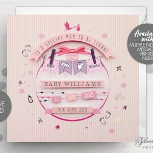 Grande carte personnalisée baby shower, carte baby shower, carte de groupe, souvenir baby shower, nouveauté, carte future maman, nouveau bébé, carte de bébé