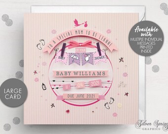 Personalised Baby Shower Large Card, Baby Shower Card, Group Card, Baby Shower Keepsake, New Arrival, Mum to Be Card, New Baby, Baby Card