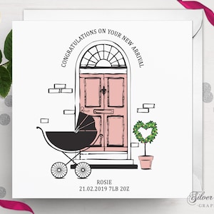 Carte de naissance, Carte de naissance personnalisée, Carte de félicitations, Carte de nouveau-né, Carte de bébé fille, Bienvenue dans le monde, Nouvel arrivage, Petite fille