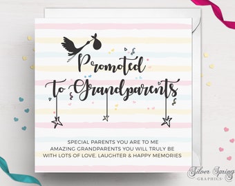 Expectant Grandparents, Promoted to Grandparents, Nan to Be, Granddad to Be, Congratulations Card, Pregnancy Announcement Card, Support Card