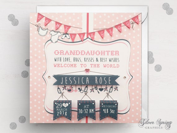 NEW BABY GIRL CARD Congratulations Birth Granddaughter Sister Niece NEW BABY GIRL CARD Congratulations Birth Granddaughter Sister Niece