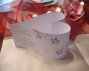 10 x heart-shaped menu card - the other menu card!