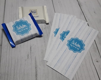 50 x Banderole Chocolate Christening Blue - Guest Gift Giveaway Birthday Wedding