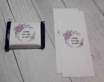 50 x Banderole Chocolate - « Ravi de vous avoir ici! - Cadeau Cadeau - Baptême Mariage Anniversaire