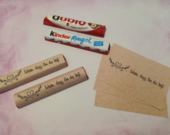 50 x Banderole Duplo & Kinderriegel Kraft 1 - Give Away Baptême Confirmation Mariage Anniversaire