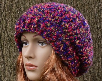 Crochet Hat, Women’s, Teens, Slouchy Hat, Accessories, V-Stitch, Ready to Ship, Gift for Her