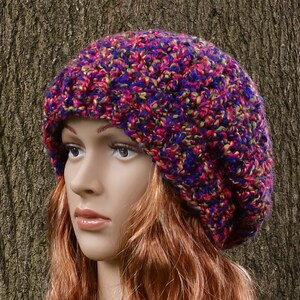 Crochet Hat, Womens, Teens, Slouchy Hat, Accessories, V-Stitch, Ready to Ship, Gift for Her image 1