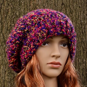 Crochet Hat, Womens, Teens, Slouchy Hat, Accessories, V-Stitch, Ready to Ship, Gift for Her image 2