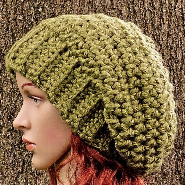 Crochet Pattern #12, Slouchy Hat, Instant Download, Women's, Teens, Super Bulky Yarn, Thick & Quick, Accessories