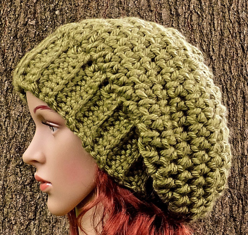 Crochet Pattern 12, Slouchy Hat, Instant Download, Women's, Teens, Super Bulky Yarn, Thick & Quick, Accessories image 1