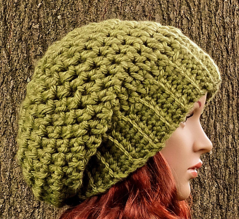 Crochet Pattern 12, Slouchy Hat, Instant Download, Women's, Teens, Super Bulky Yarn, Thick & Quick, Accessories image 3