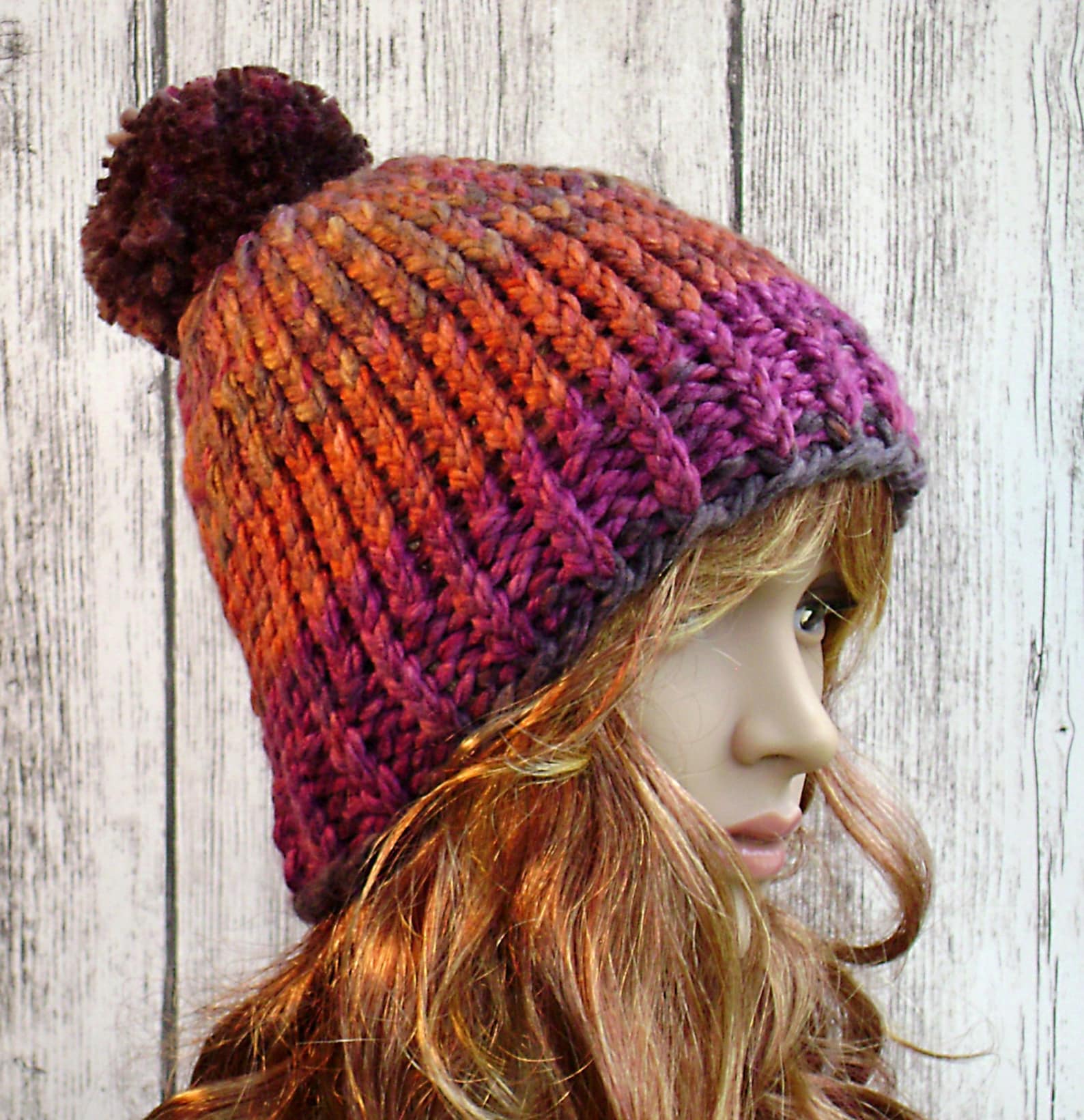 Knitting Pattern Quick & Easy Toboggan Super Bulky Yarn Etsy 日本