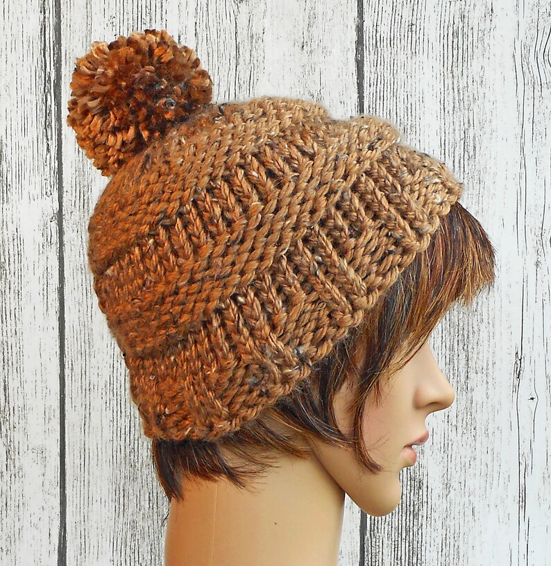 Knitting Pattern Trendy Beanie Super Bulky Yarn Instant Etsy