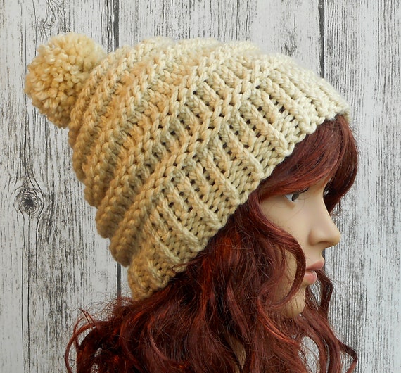 Knitting Pattern Best Slouchy Hat Flat Knit Super Bulky Yarn Instant Download Women S Teens Knit Hat Accessories