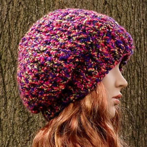 Crochet Hat, Womens, Teens, Slouchy Hat, Accessories, V-Stitch, Ready to Ship, Gift for Her image 3