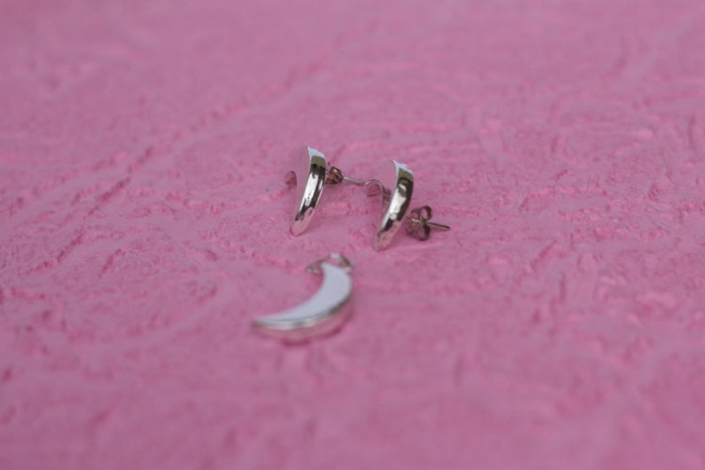 Silver earrings Moon Sterling silver Moon Gift for her Moon jewelry especially jewelry Birhtdaygift