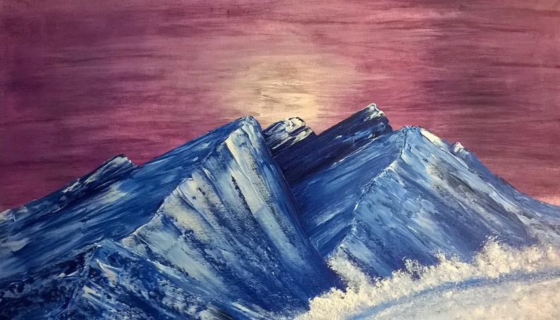 Original Painting Icy Mountains image 2