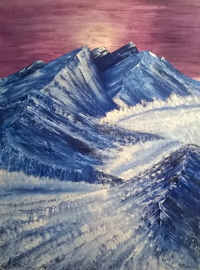 Original Painting Icy Mountains image 1