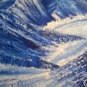 Original Painting Icy Mountains image 4