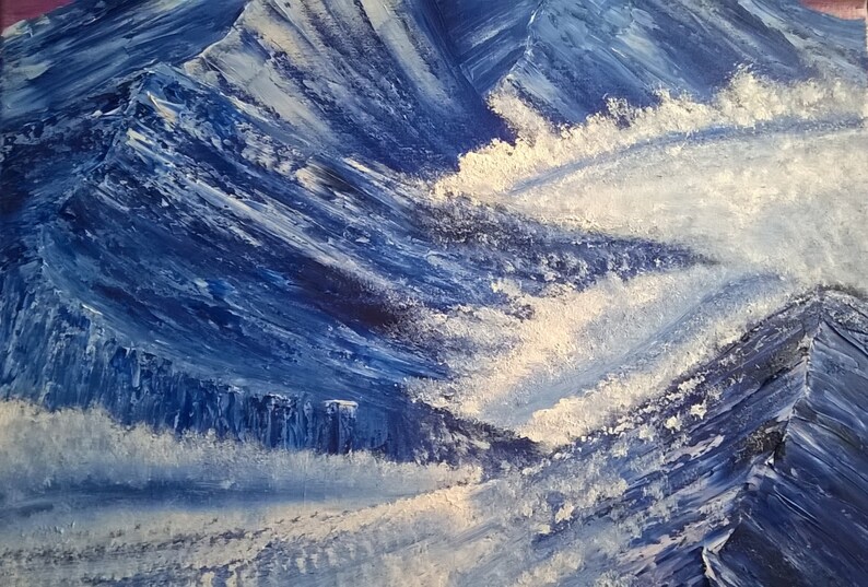 Original Painting Icy Mountains image 4