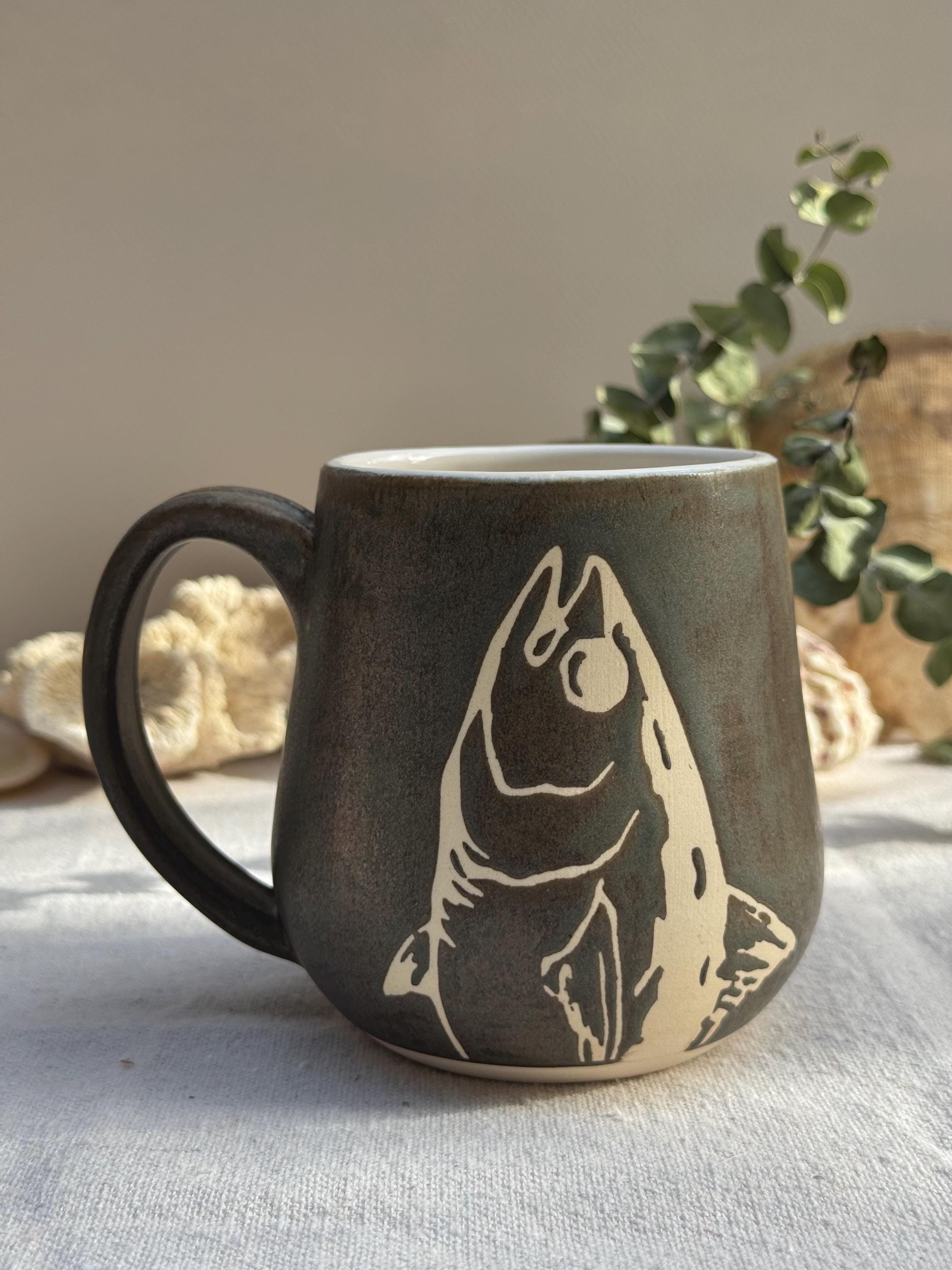 Fish Stack Mug 14oz Handmade Ceramic Fish Mug- Heads or Tails - Etsy