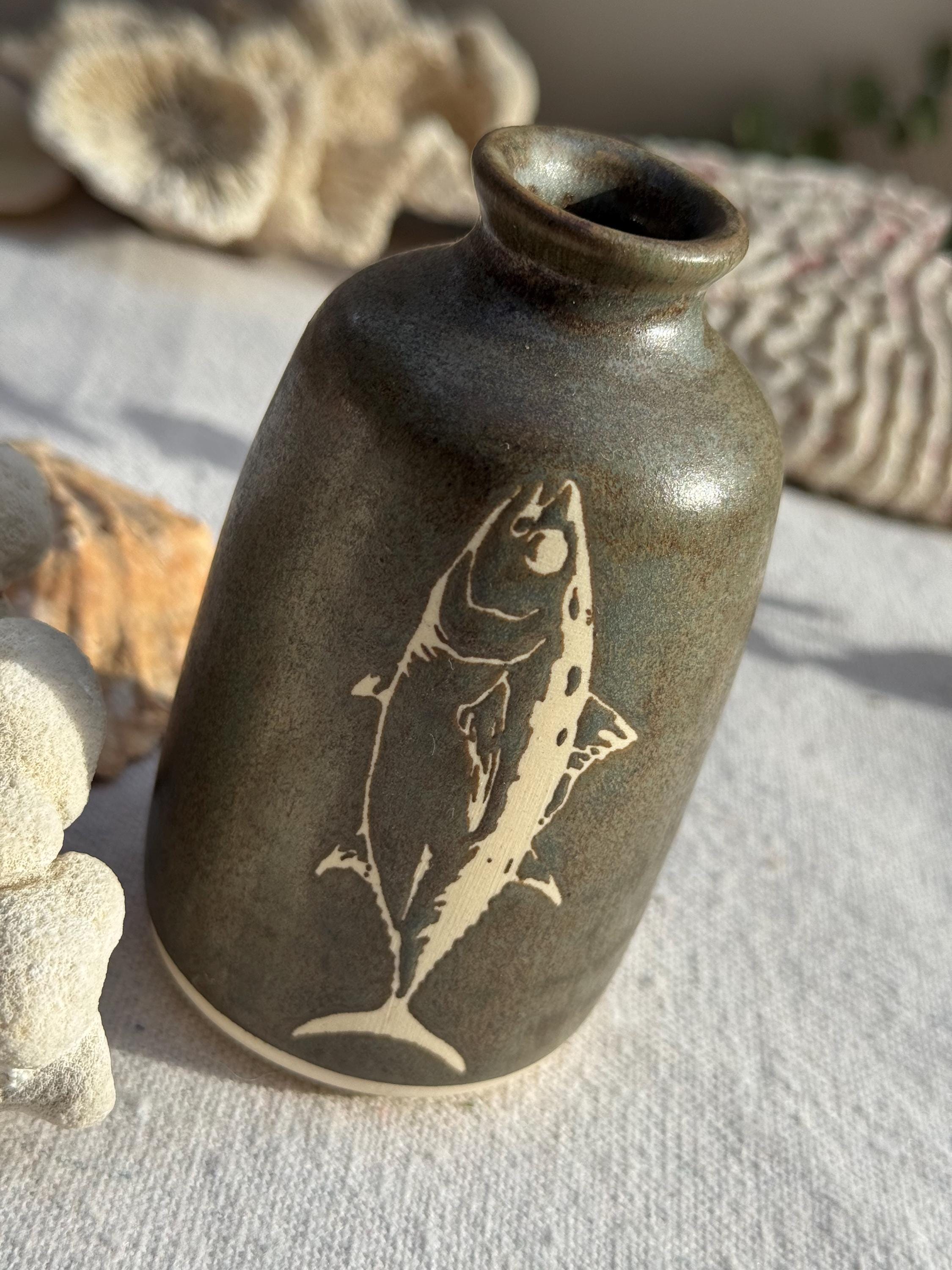 陶器の魚の花瓶 - Etsy 日本