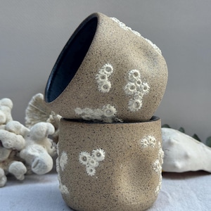 Copos de cerâmica artesanal em grés - 295 ml (10 oz) com formato de polegar e craca