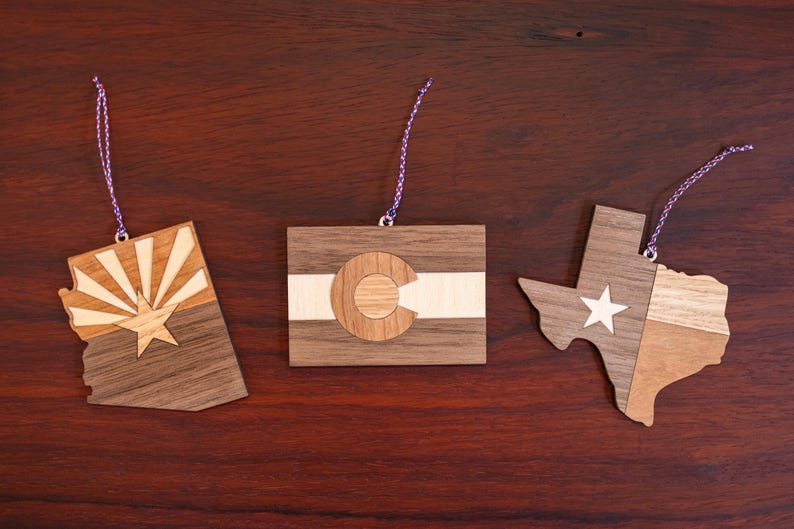 Colorado flag christmas ornaments