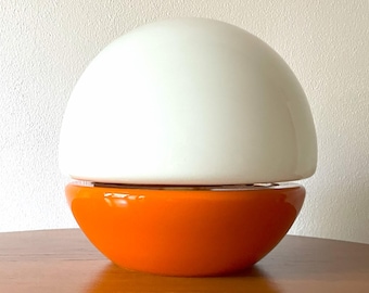 大型ミッドセンチュリーガラステーブルランプ、スペースエイジ、1970年代、Osvetlovaci sklo、Opp Jihlava、Stepan Tabery、Valaske Mezirici