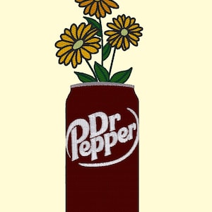 Dr. Pepper Flower Can Embroidery File