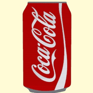 May include: A red Coca-Cola can cooler with the Coca-Cola logo in white. The can cooler is red with a white curved stripe on the right side. The top and bottom edges are gray.
