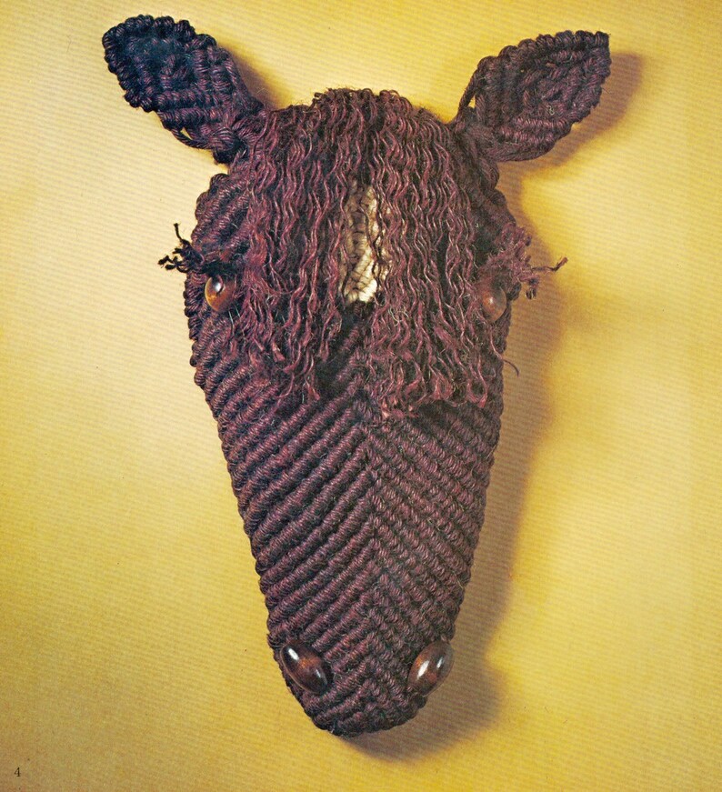 Macrame Horse Pattern Pdf Tutorial Mid Century Modern Boho - Etsy