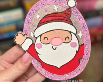 Glitter Santa Car Freshie | Christmas Ornament Gift