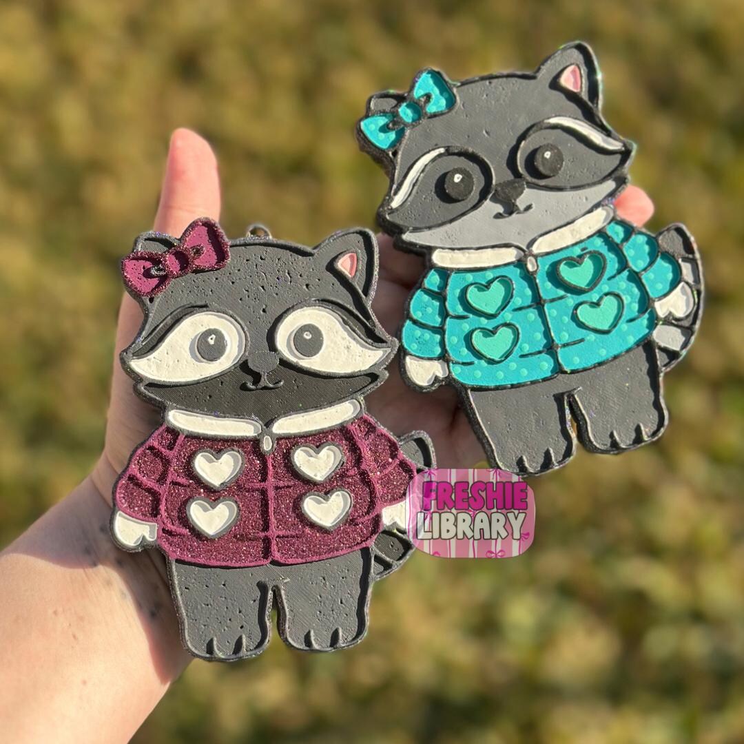 Fall Racoon Freshie Racoon in Puffer Jacket Car Freshie | Scented Air Freshener - Etsy