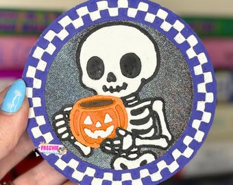 Round Skeleton with Coffee Car Freshie | Scented Freshy