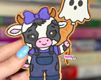 Cow with Ghost Balloon Car Freshie | Scented Freshy