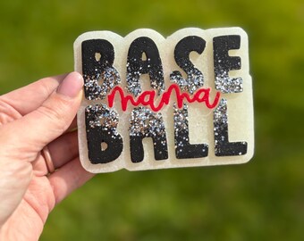 Baseball Mama Car Air Freshie | Sports Mom Glitter Handmade Charm Car Scent