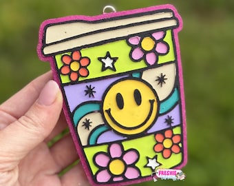 Retro Travel Mug Freshie | Retro Car Air Freshener