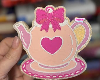 Tea Pot with Bow Freshie |  Car Air Freshener