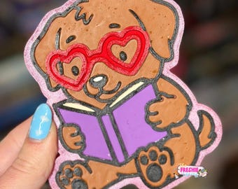 Skye the Reading Puppy Car Freshie | Scented Freshy