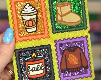 Fall Girly Stamps Car Freshie | Scented Freshy