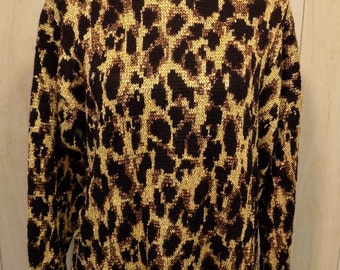 ROSE Vintage 80's Women's Oversized Pullover Metallic Sweater Size 8