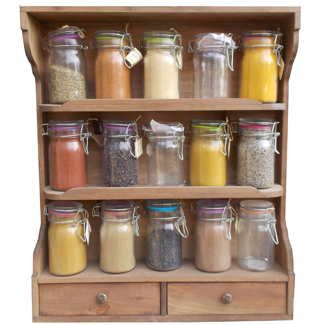 Handcrafted Wooden Spice Rack – Kitchen Wall Shelf – 52 X 45 Cm - Etsy