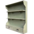 Wooden wall kitchen shelf for spice jar (Green patina)