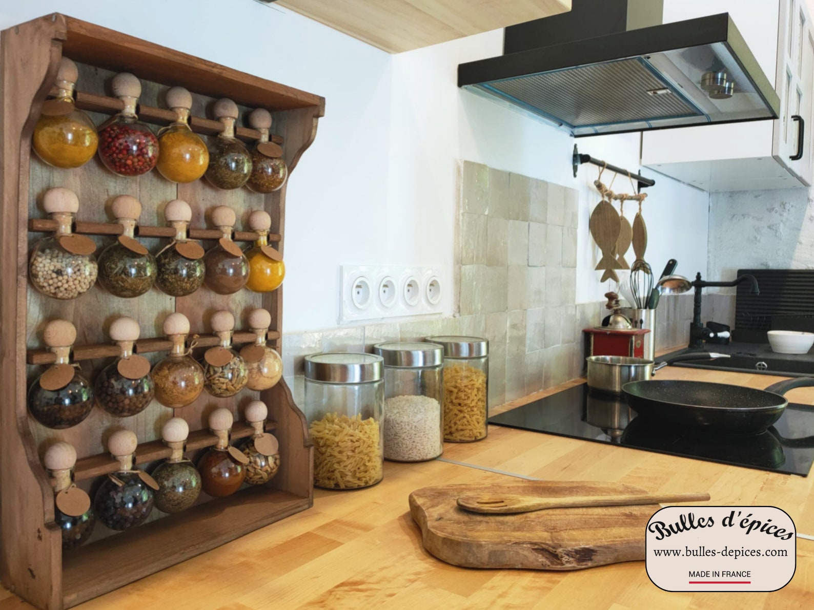 Wooden Spice Rack Vintage Style Kitchen Storage With 20 Etsy