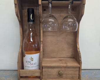 Handcrafted Wine Box with 2 glasses – Made in France