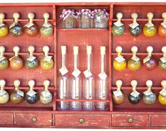 industrial style wooden shelf 30 bubbles: Red patina "bubbles of spices"