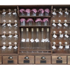 Spice rack with 40 bubbles, 6 oil bottles, and 10 jars. (wood finish) image 1